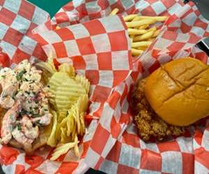 lobster roll and chicken sandwich